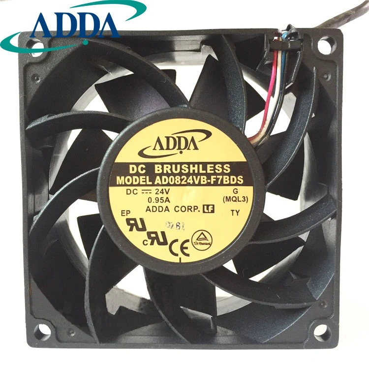 1pcs AD0824VB-F7BDS 24V 0.95A 8038 80*80*38mm dual ball four wire cooling fan