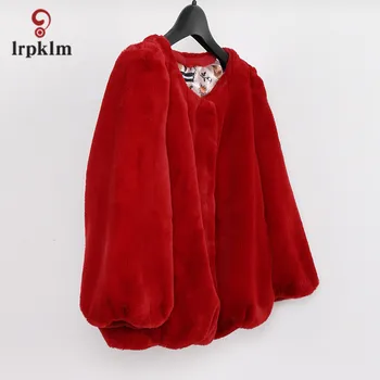 

7XL Imitation Fur Coat Female Short Model 2017 New Autumn/Winter Round Collar Show Thin Rabbit Fur Lady Faux Fur Coat LZ652