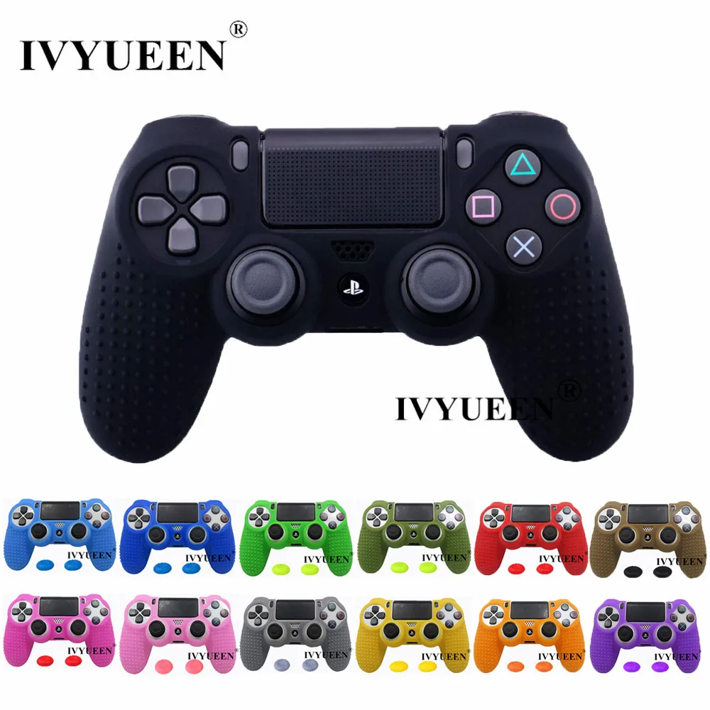 IVYUEEN Шипованный защитный силиконовый чехол для Dualshock 4 PS4 Pro тонкий чехол для контроллера и ручка для большого пальца для playstation 4