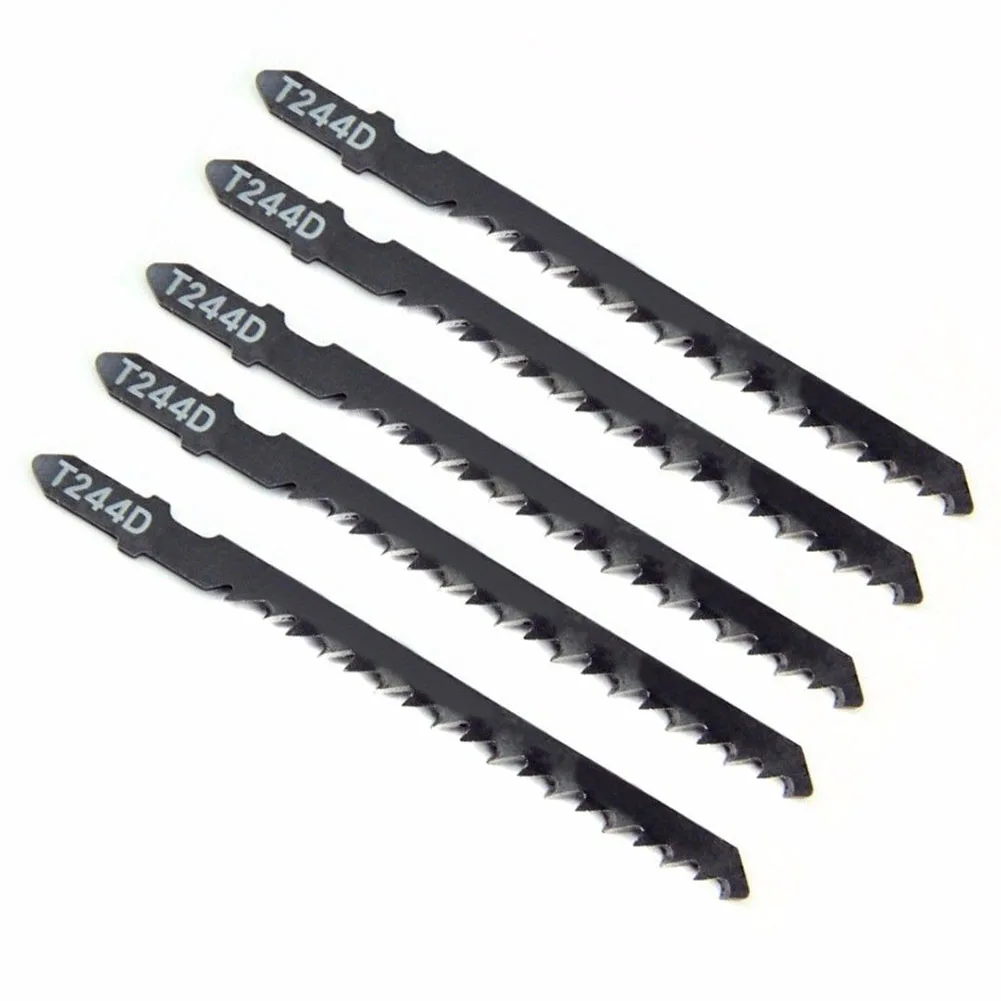  5Pcs/Set T244D HCS T-Shank Curved Jigsaw Blades for Wood Fast Cutting Tools HR