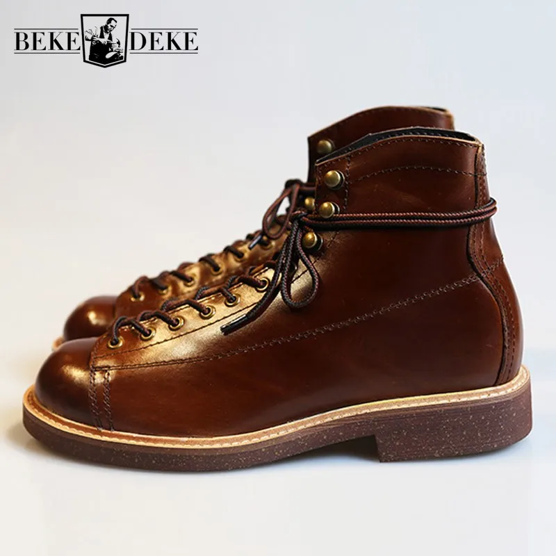 British Style Vintage Mens Boots Cow 