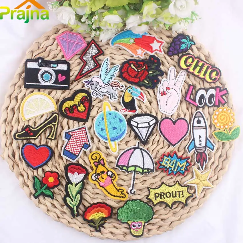 

ZOTOONE Mixed Small Cheap Diamond Lightning Flower Embroidered Patches Iron On Kids Cute Animals Letter Patches For Garments B