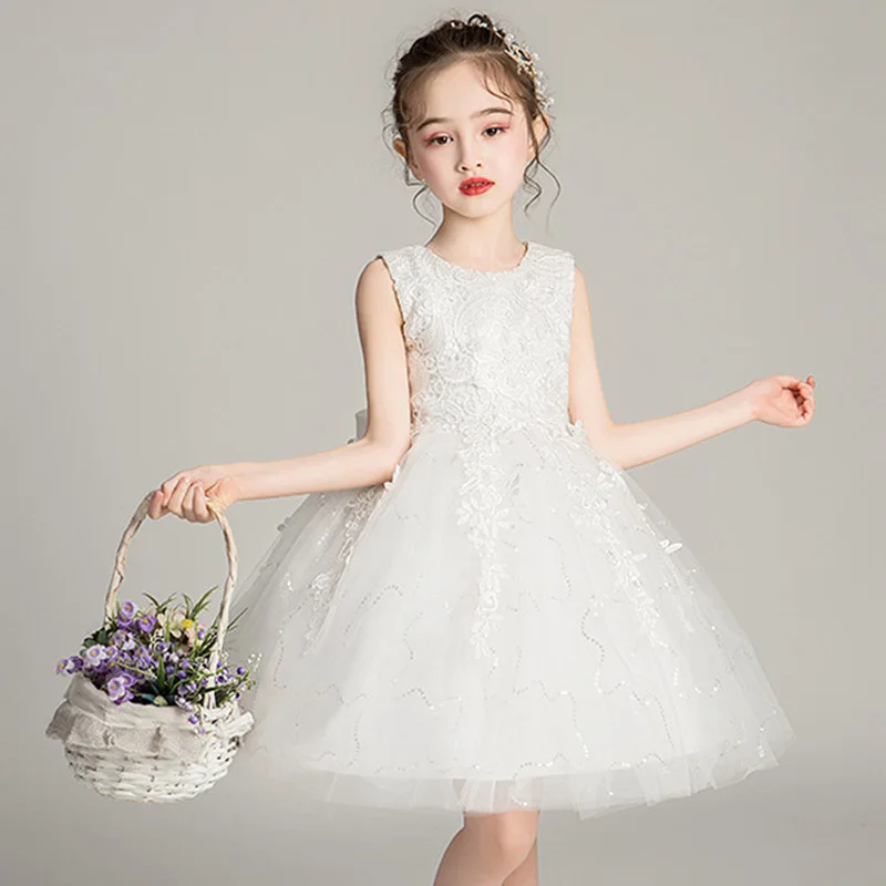 

Ball gowns for girls flower white princess evening wedding girl dresses kids first communion dress pageant dresses for girls