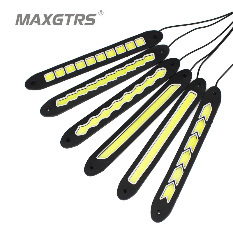 

2019 Universal High Power White Car Auto Flexible LED Daytime Running Light Automobiles COB Day Lights Soft DRL Fog Light DC12V