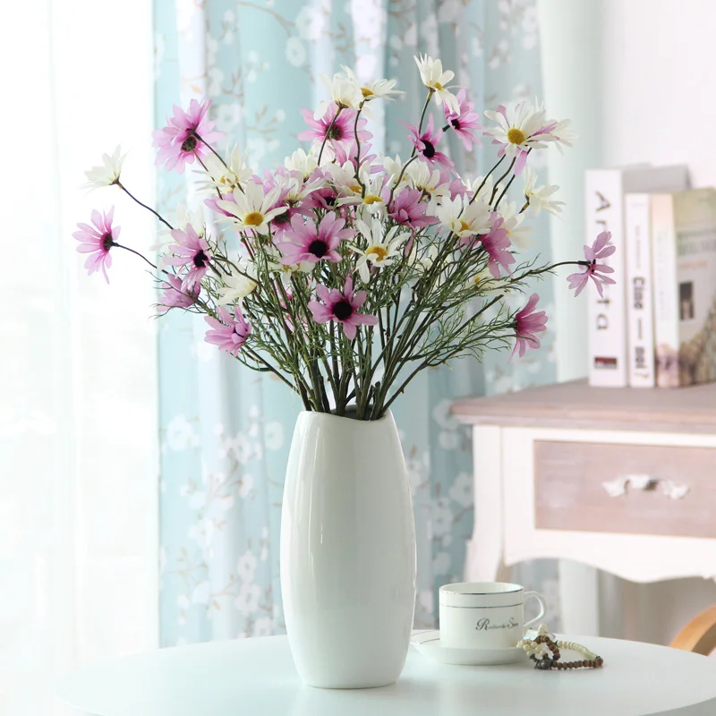 Flone Artificial Small Daisy Fake Plant Silk Flower Bouquet Wedding Home Party Flower Arrangement Decoration Supplies (3)