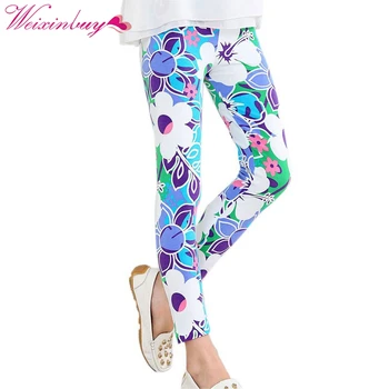 

Baby Kids Girls Leggings children's leggings Pants Flower Floral Printed Elastic Long Trousers 2-14Y Hot