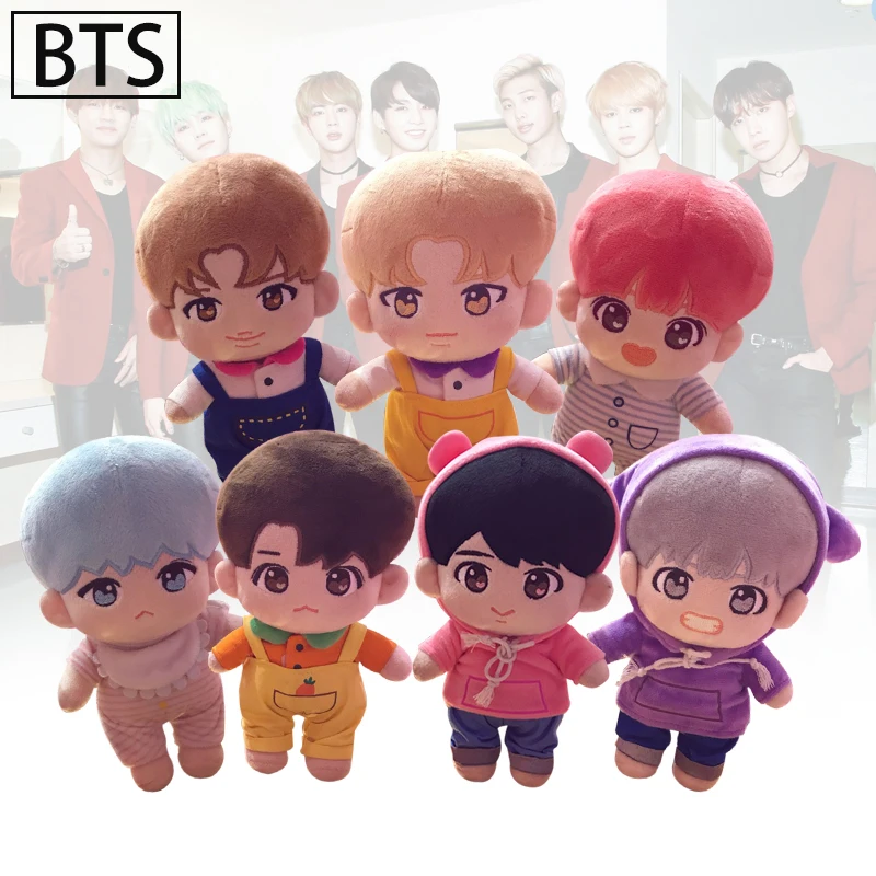 

SGDOLL 2019 New Korea Hip Hop Doll JIMIN Suga RM J HOPE Jungkook V JIN Plush Toy Stuffed Doll With Clothes Fans Gift For Girls