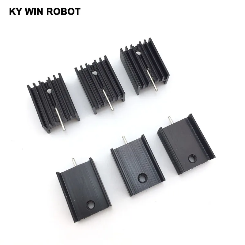 10pcs Free Shipping Aluminium TO-220 Heatsink TO220 Heat Sink Transistor Radiator TO220 Cooler Cooling black 20*15*10MM With Pin