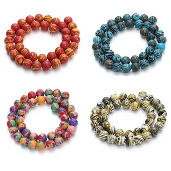 

6/8/10mm Diameter Malachite Stone Beads For Bracelet Necklace 4 Colors Loose Natural Stone Spacer Beads Diy Jewelry Making F3519