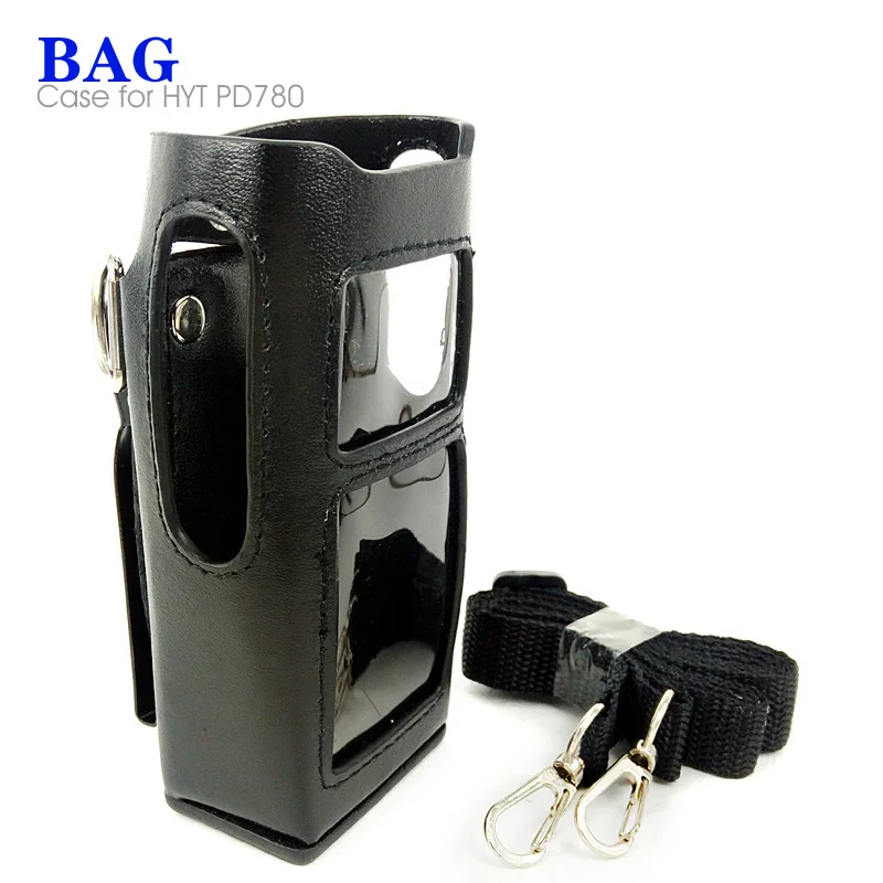 

Walkie Talkie Leather Protective Sleeve Hard Holster Shoulder Bag Case for Hytera HYT PD780 PD780G Two Way Radio