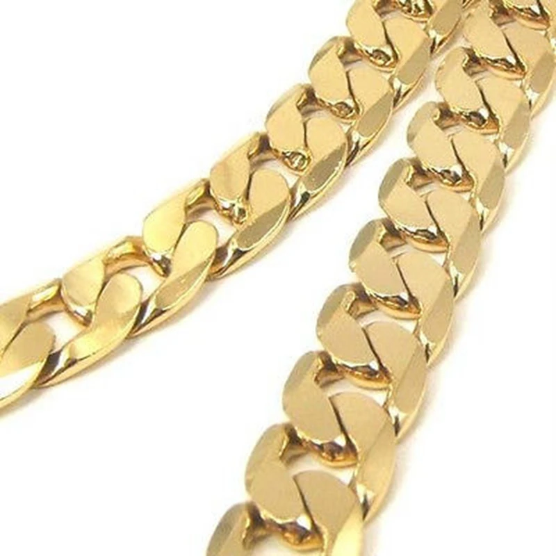 Corrente de Ligação Cheia de Ouro Corrente Masculina Amarela 24ct 23.6