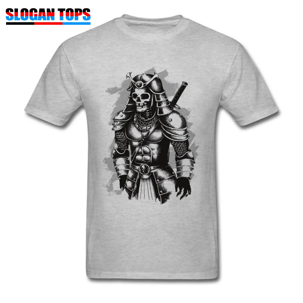 Hip hop The samurai warrior Short Sleeve VALENTINE DAY Tops Tees Discount Round Collar 100% Cotton Top T-shirts Men T Shirts The samurai warrior grey