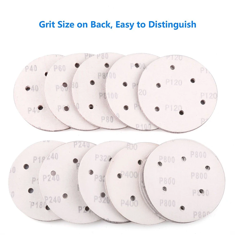 90pcs/Set 40-800 Grit Hook Loop Pads Sanding Disc Orbital Sandpaper Sheet 6 hole for polishing metal, wood, jade, furniture, etc 90pcs/Set 40-800 Grit Hook Loop Pads Sanding Disc Orbital Sandpaper Sheet 6 hole for polishing metal, wood, jade, furniture, etc