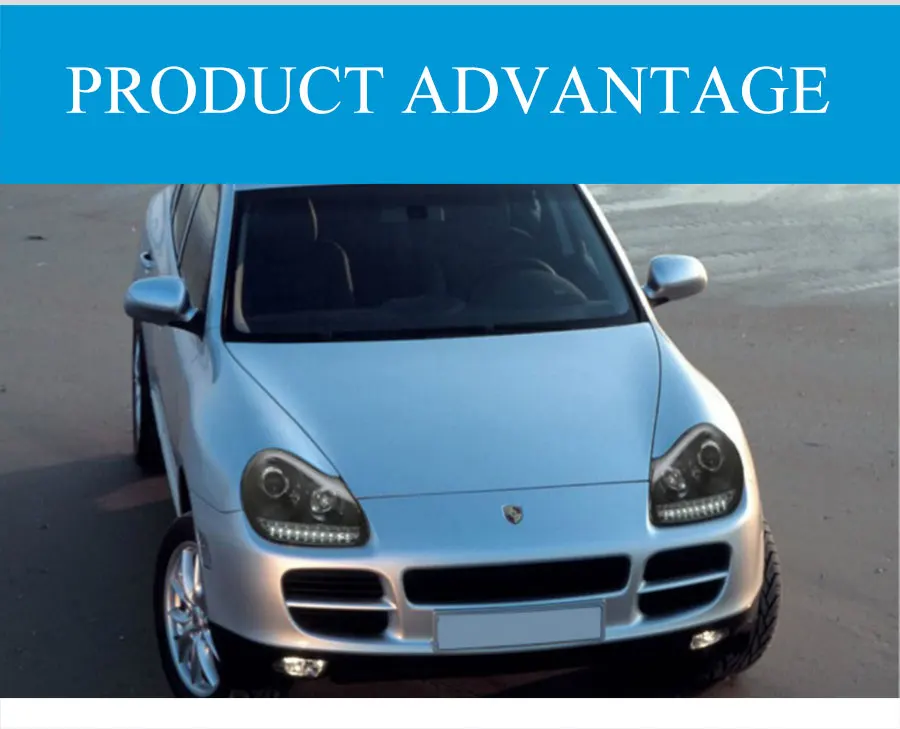 2 шт. светодиодный фары для Porsche Cayenne 2004-2006 светодиодный автомобильный фонарь ангельские глазки ксенон HID комплект Противотуманные фары светодиодный дневные ходовые огни