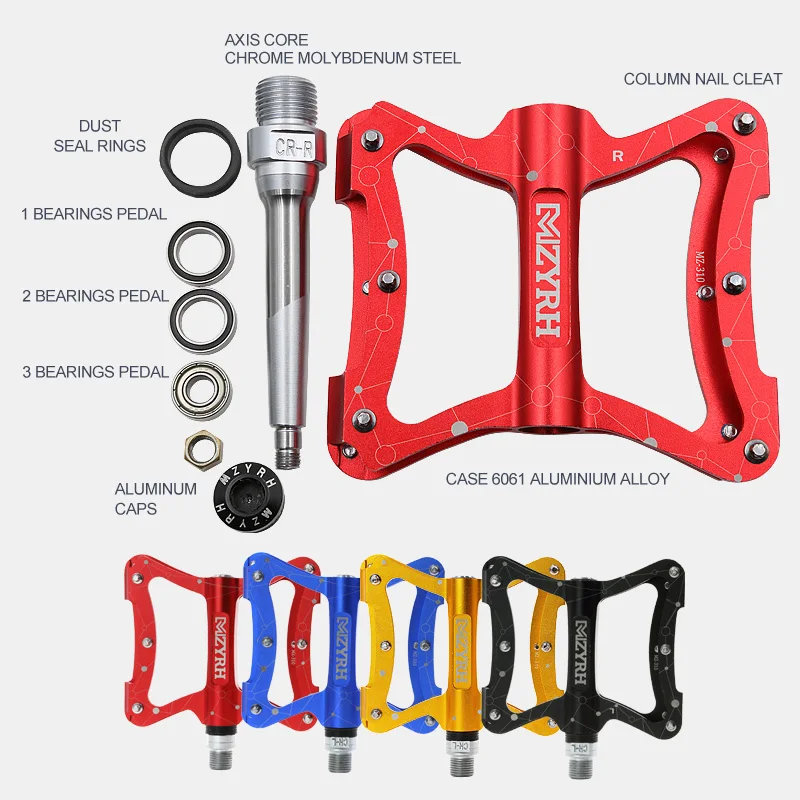 Best Seller MZYRH 310 Bike Pedals MTB Ultralight Mountain Road Pedal 3 Bearings Aluminon Alloy