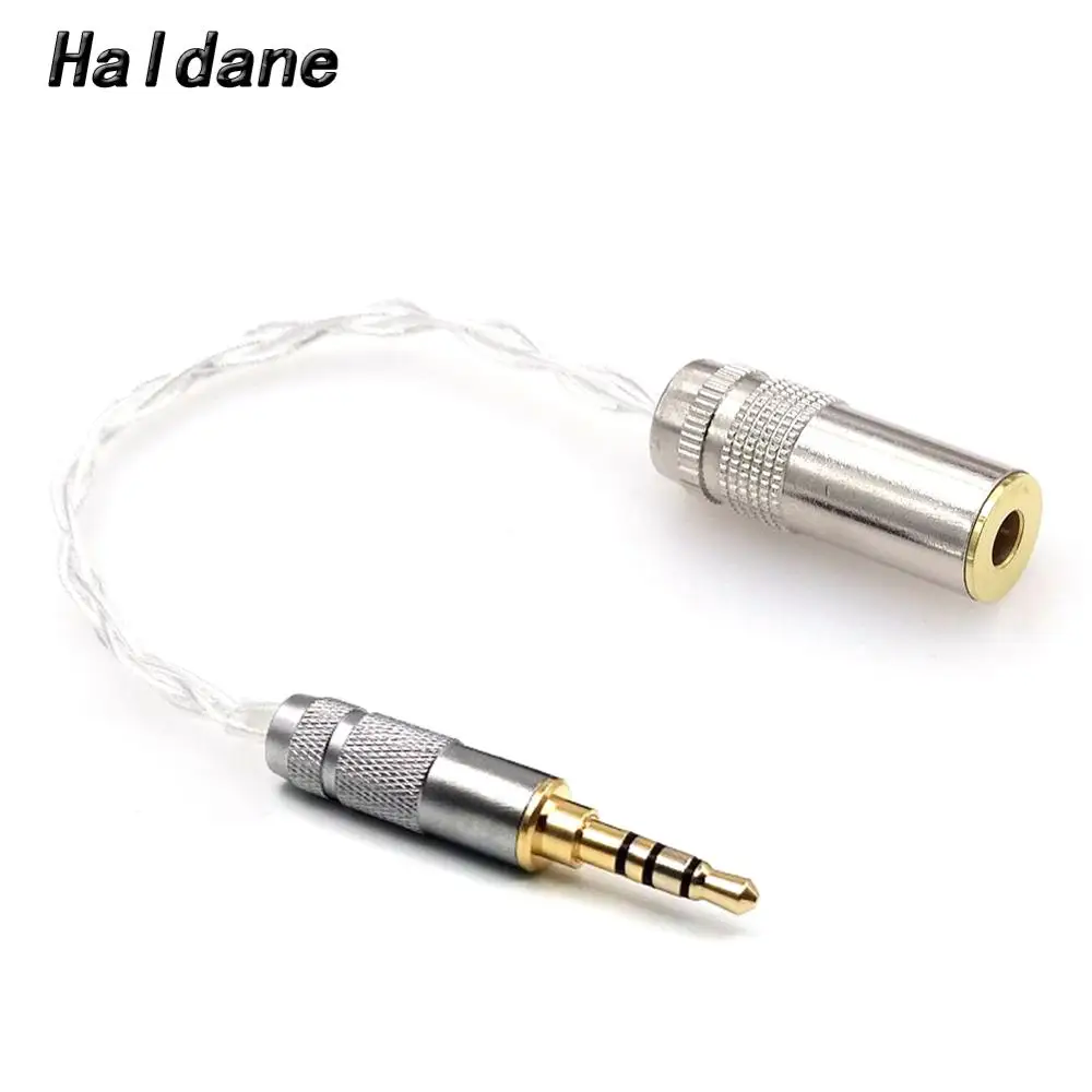 

Free Shipping Haldane 10cm 3.5mm TRRS Balanced Male to 4.4mm Female Balanced Adapter Silver Plated Audio Adapter Cable