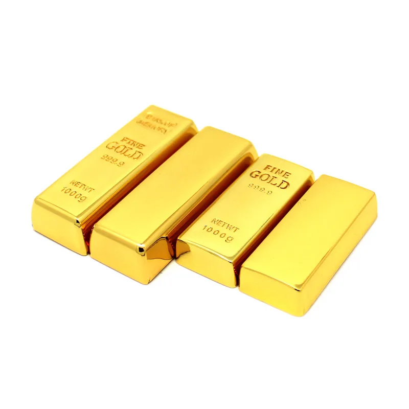 Металлический USB флэш накопитель в виде золотых полос/кирпичной модели флеш
