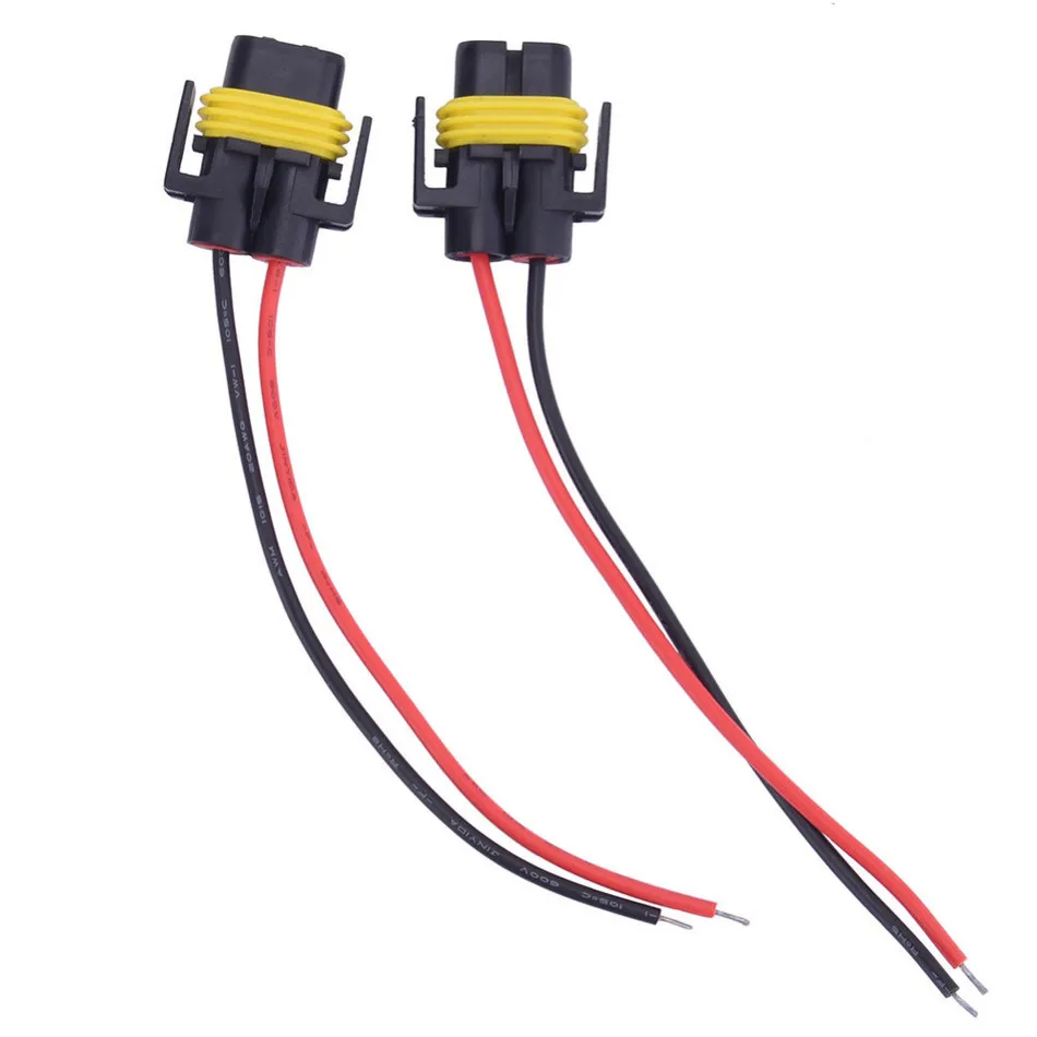 2pcs High quality H11/H8 Female Adapters with Wiring Harness