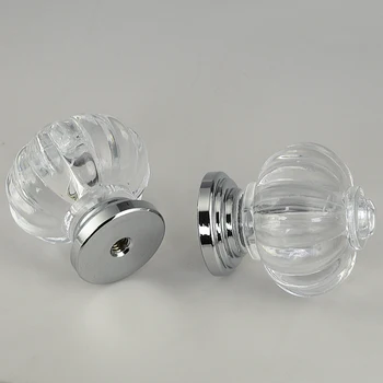 

DIA 28mm High quality Clear Crystal pumpkin kitchen Cabinet Knobs and Handles Dresser Cupboard Door Acrylic Knob Pulls
