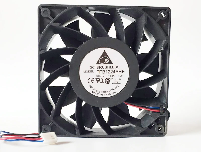 

DELTA FFB1224EHE-F00 12038 120x120x38mm 12cm DC 24V 1.5A 3 Lines wind capacity strong wind server inverter cooling fan