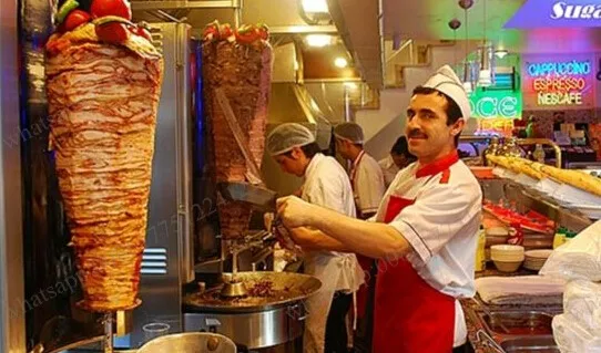 LPG Донер кебаб машина 2 горелки пропановые gyros шаурма гриль газовая Вертикальная