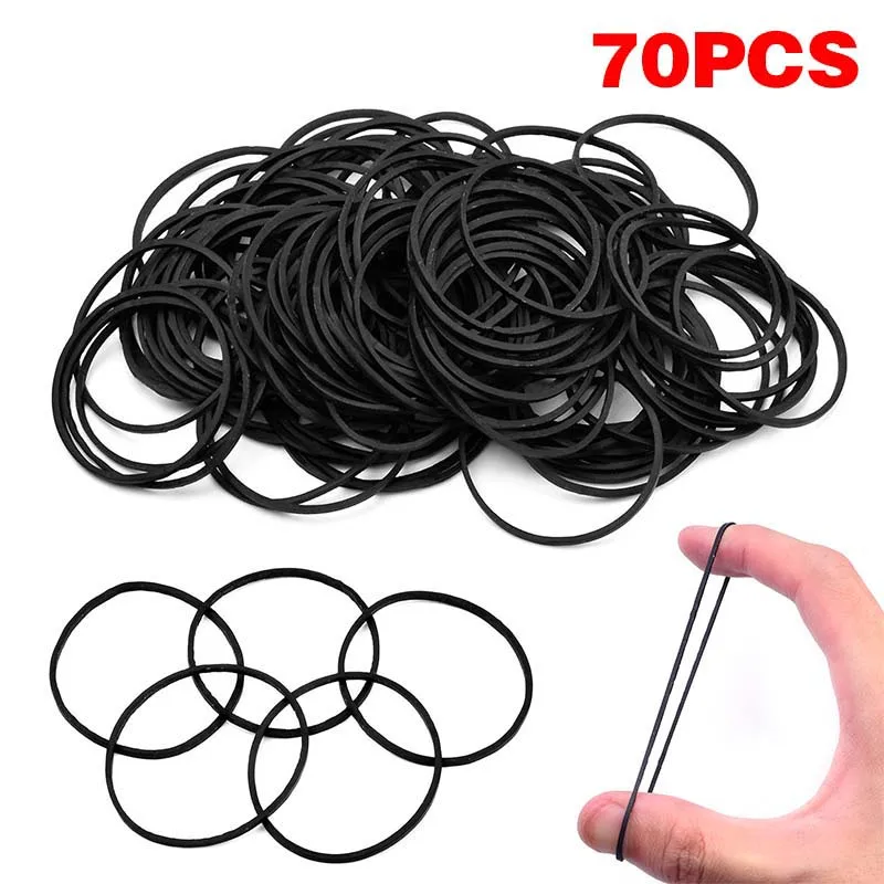 

70pcs Tattoo Rubber Bands Black Rubber Pro Tattoo Accessories for Tattoo Machine Gun Supply Black Rubber Hair Snap Clips