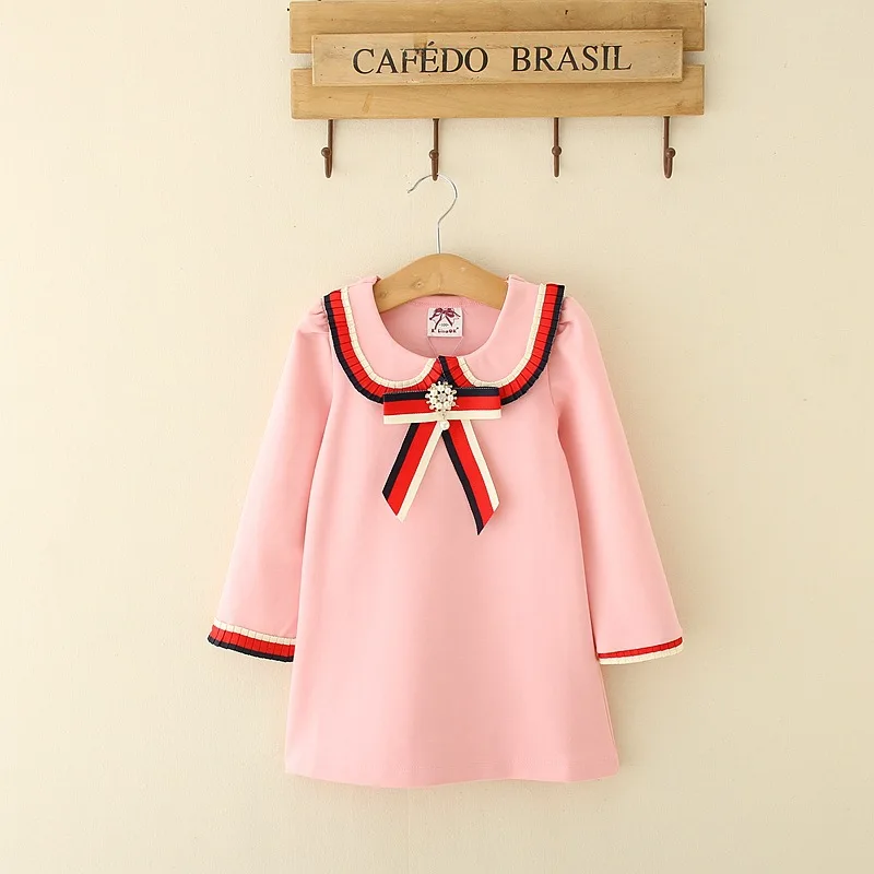 Детское платье с бантом для девочек; платье принцессы с длинными рукавами для девочек; Новинка года; праздничное свадебное платье; vestidos; детская одежда для малышей; розничная