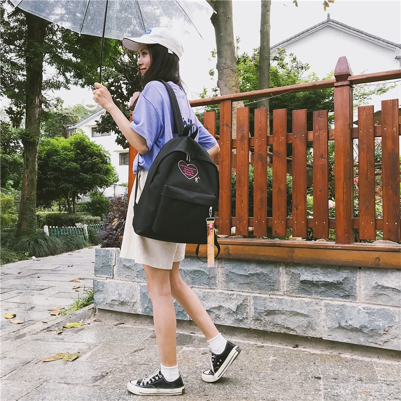 Menghuo Fashion Ribbon Backpack Women Nylon School Bags for Teenage Girls Embroidery Practical Functional Travel Female Backpack (4)