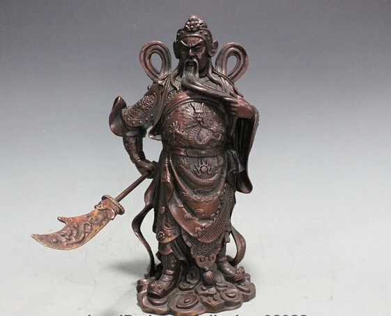 wholesale factory Chinese Pure Bronze Copper Guan Gong Yu Kung Warrior God Buddha Statue | Дом и сад