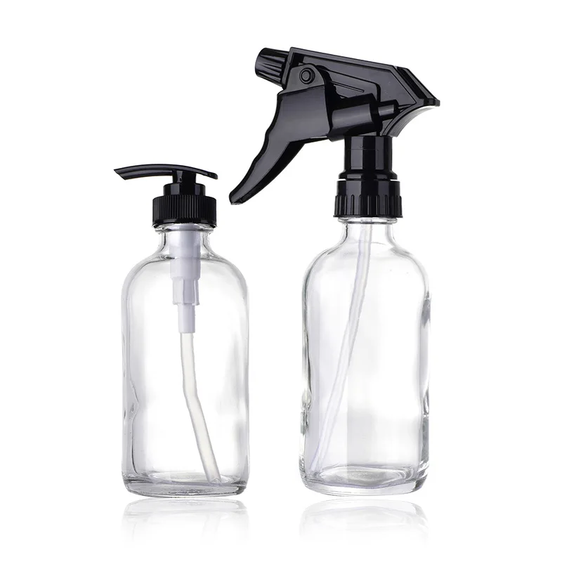 2pcs 240ml Glass Refillable Bottle Portable Travel Spray Bottles Lotion