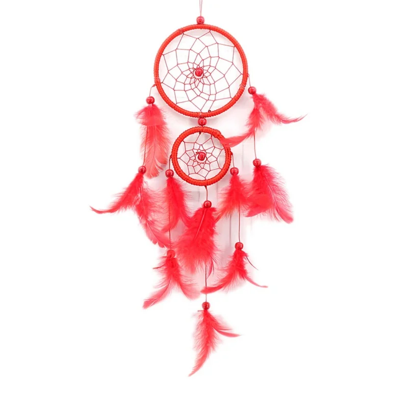 New Handicraft Originality Big Hot Brown New Style Feather Pendant Dream Catcher Dreamcatcher Wind Bells Gift - Цвет: R