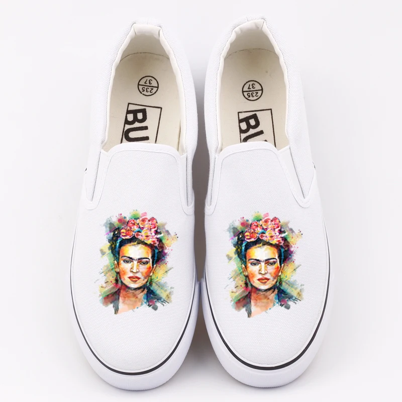 

Personalized Mexican Women Printed Canvas Shoes Woman Lady Flat Loafers Customize Mexican Style Adults Tenis Plaform Shoes