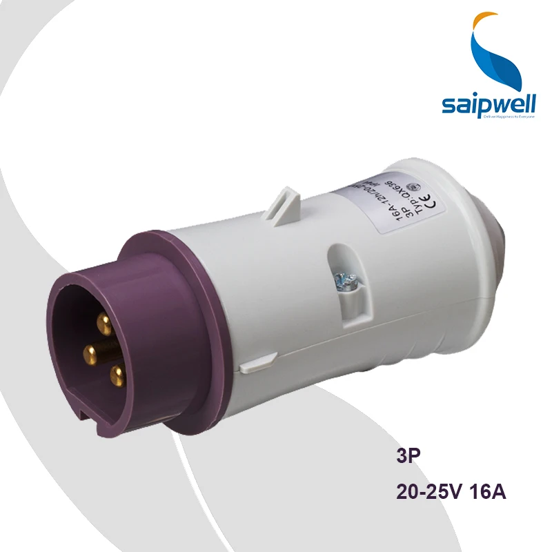 20 25V Low Voltage Plug,16A 3P European Standard Female Plug,Industrial