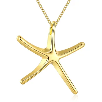 

2017 Hot gold color star pendant necklace fashion jewelry for women birthday gift top quality global hot
