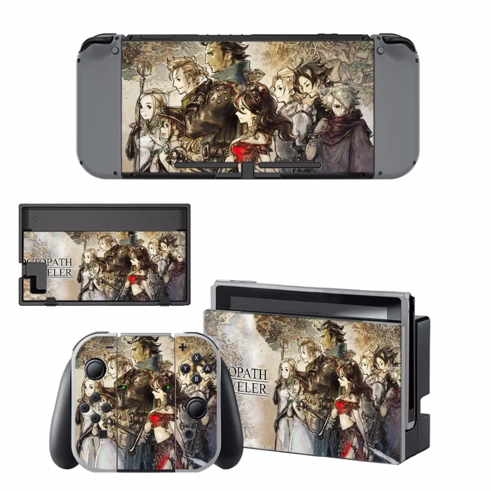 Octopath Traveler Наклейка виниловая Защитная пленка для nintendo Switch NS консоль + контроллер + подставка держатель защитная пленка