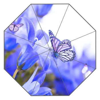 

New Custom Flower and Butterfly Artwork Umbrella Sunny and Rainy Sunscreen Anti-uv Umbrella #QAZ098K