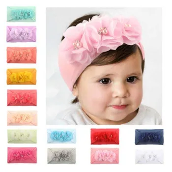 

Baby Cute Girls Pearl Floral Design Headband Headwear Apparel Photography Prop Party Gift