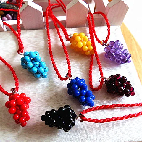 

All kinds of crystal grape pendant obsidian marble and stone and other kinds of color pendant wholesale