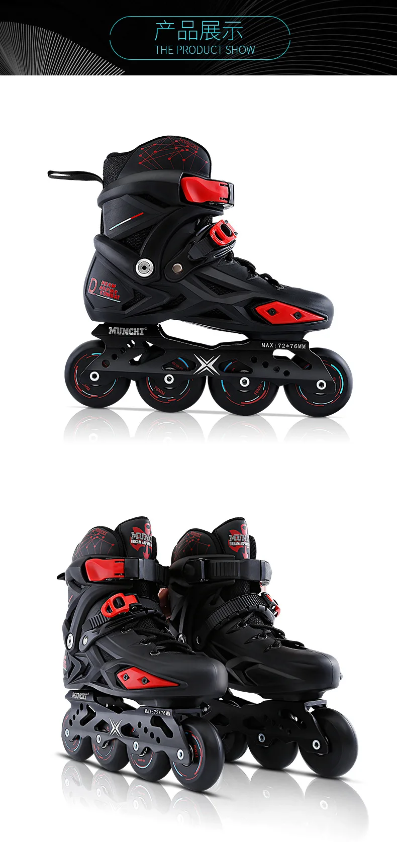 Черный, красный взрослых профессиональный встроенный Конькобежный обувь Patines Фристайл открытый роликовые коньки кроссовки спортивная обувь