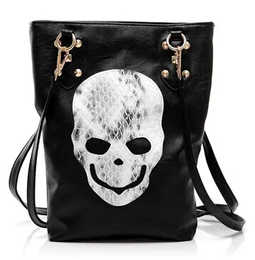 Whole Fancy Black Skull Fashion Name Handbag New Whole Fancy Black Skull Fashion Name Handbag New Women S Shoulder Bag Serpentine Snake Skin