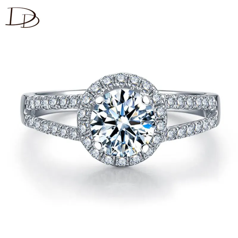 Luxusní vintage prsteny kolo AAA drahokamu šperky zásnubní prsten pro ženy bílé zlato barva módní šperky dárek Dd022