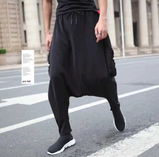 

Hip Hop Men Saggy Pants Tide Fashion Men's Boys joggers harem pants Mens Loose Collapse Trousers streetwear Bottoms XXL