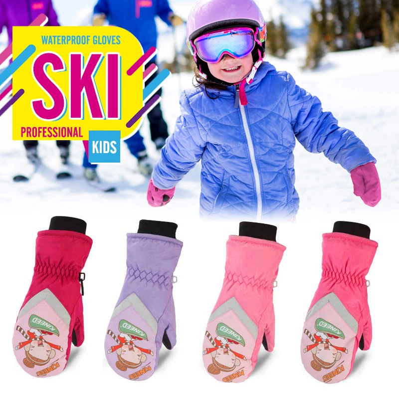 Новая детская зимняя Лыжный спорт перчатки для детей Спорт на открытом воздухе езда на велосипеде лыжные перчатки плотная