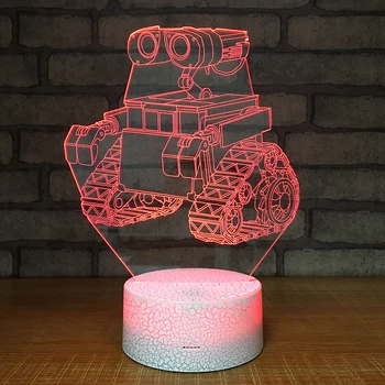 

Robot tank3D Night Light Creative Illusion 3d Lamp LED 7 Color changing Table Desk Lamp For Children Xmas Gift