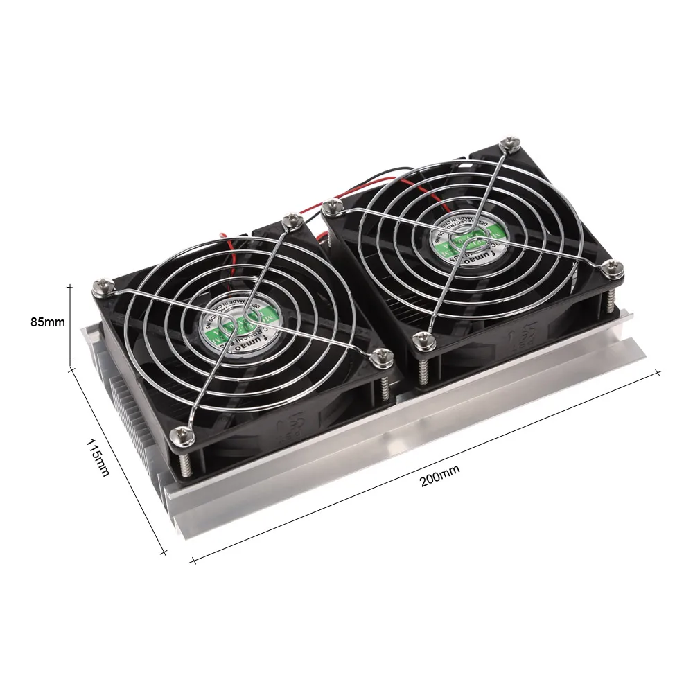 Durable Thermoelectric Peltier Refrigeration Cooling System Kit Semiconductor Cooler Large Radiator Cold Conduction Module Double Fans Durable Thermoelectric Peltier Refrigeration Cooling System Kit Semiconductor Cooler Large Radiator Cold Conduction Module Double Fans