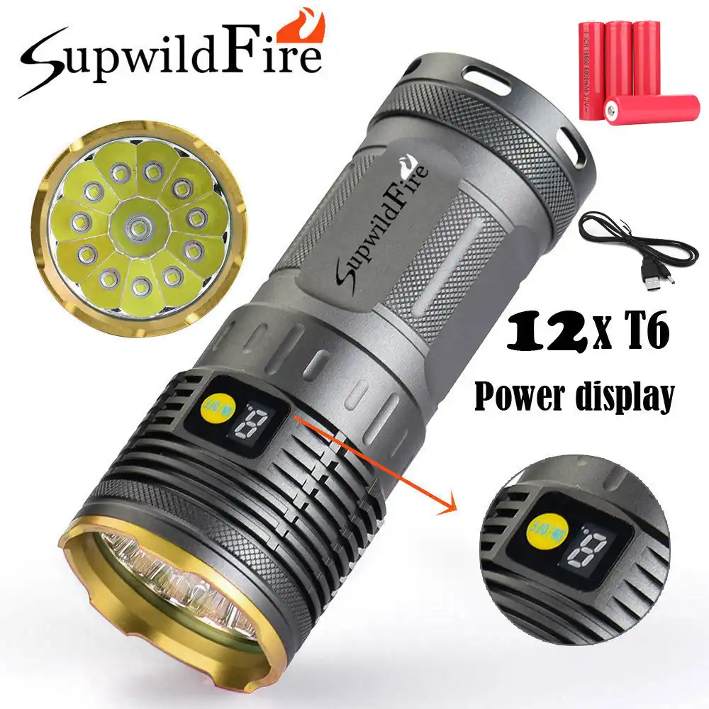 ISHOWTIENDA Supwildfire 36000LM 12 x XM L T6 светодиодный цифровой дисплей для охоты Flashligt с сроком