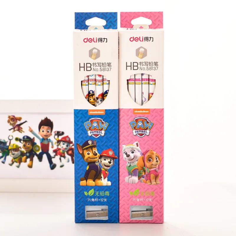 

Paw patrol Pencil Write Have Rubber Pencil Sharpener Learn Article Everest Action Anime Figure patrulla canina Toy of Children