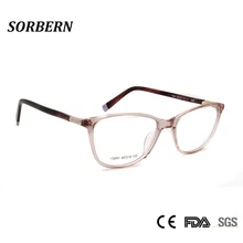 SORBERN Женские оправы для очков, оптические роскошные женские очки для глаз, квадратные ацетатные очки, дизайн Dimond, высокое качество, близорукость