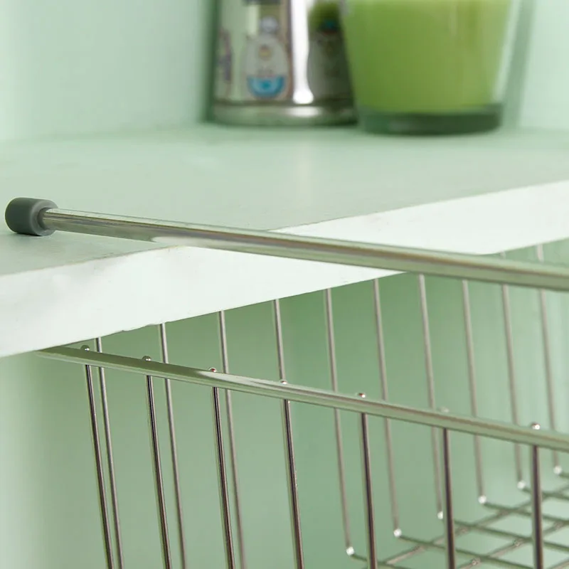 Cradle 2 Dipasang Stainless Steel Di Bawah Lemari Dapur Rak Buku Cradle 2 Dipasang Stainless Steel Di Bawah Lemari Dapur Rak Buku Penyimpanan Keranjang Asrama Artefak Er Bingkai