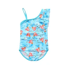 Детские купальники для девочек из полиэстера, Цельный купальник, купальный костюм, бикини, ремешки с анимационными персонажами, пляжная одежда без рукавов, комбинезон K516